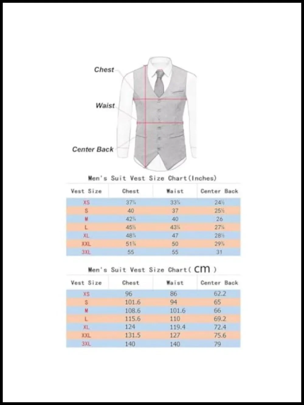 Double Breasted Suit Vest Slim Fit Notch Lapel Formal